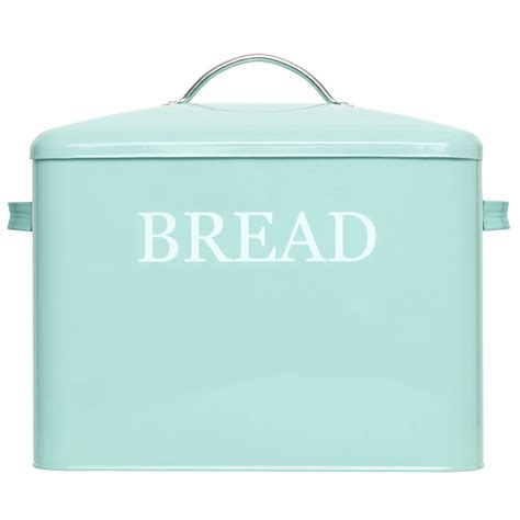 Extra Large Teal Farmhouse Bread Box for Kitchen 